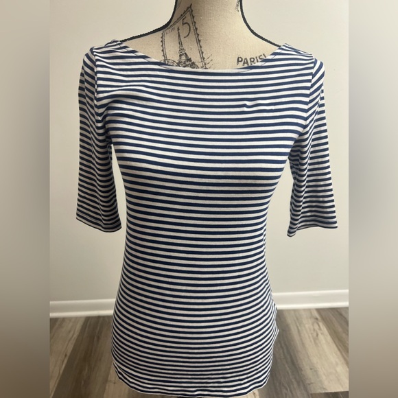 Old Navy Tops - Navy Blue & White Striped Top!